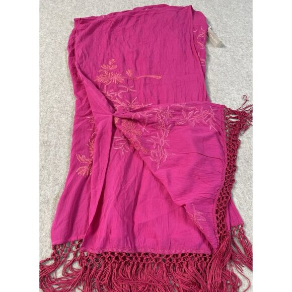 Chicos Womens Open Front Embroidered Swim Beach Cover Up Kimono One Size Fringe - Picture 10 of 12